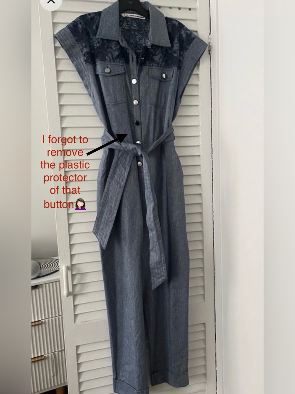 Veronica Beard Ophelia embroidered denim jumpsuit